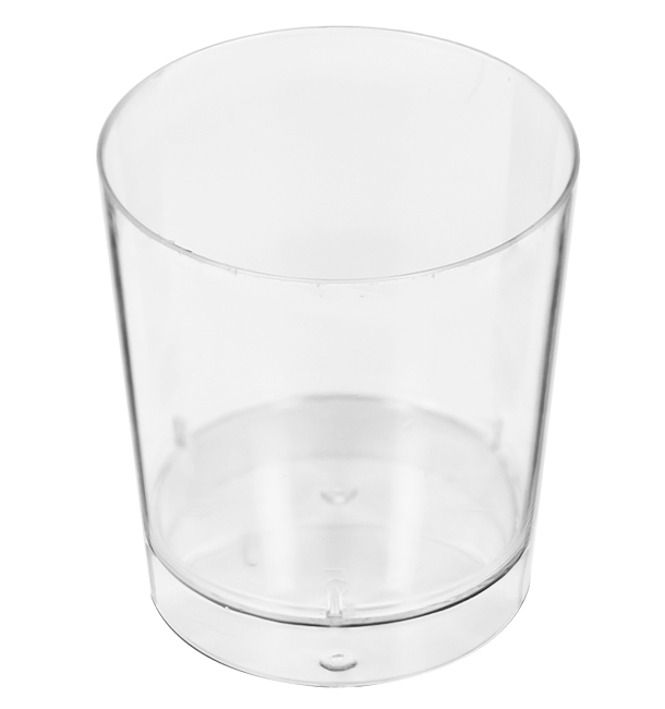 Vaso pvc PS chupito tipo cristal 16 u.