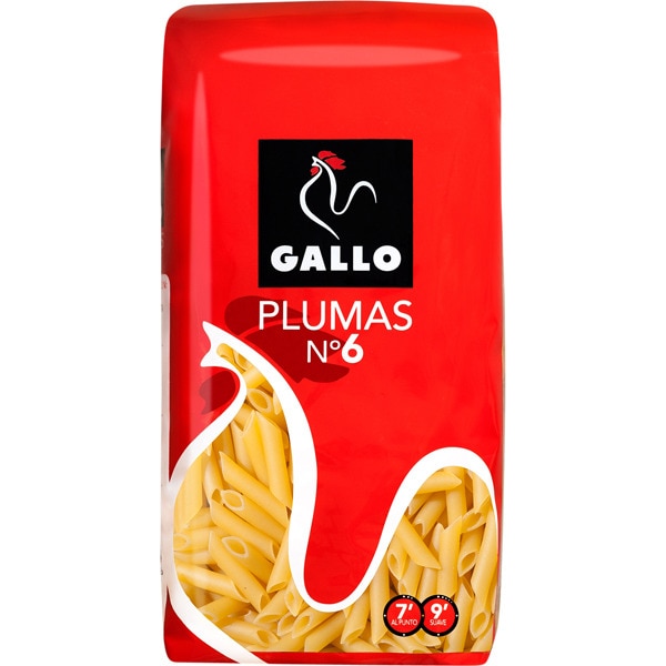 Pasta Gallo 450 gr. Pluma nº 6  CAJA 12 u.