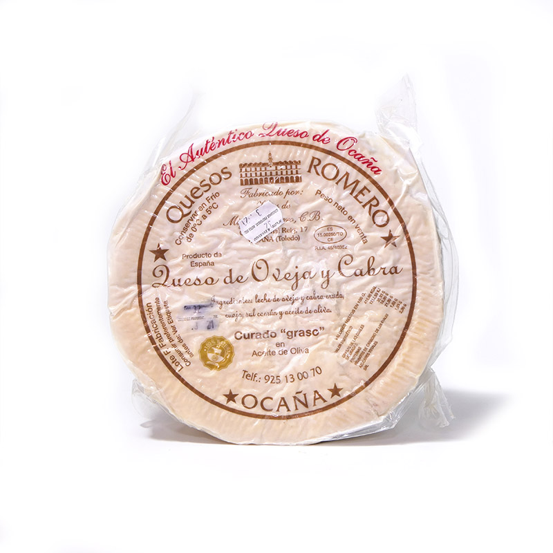 Queso Romero (Ocaña) Oveja y Cabra en Aceite Oliva 1/4 pieza Precio kg. 