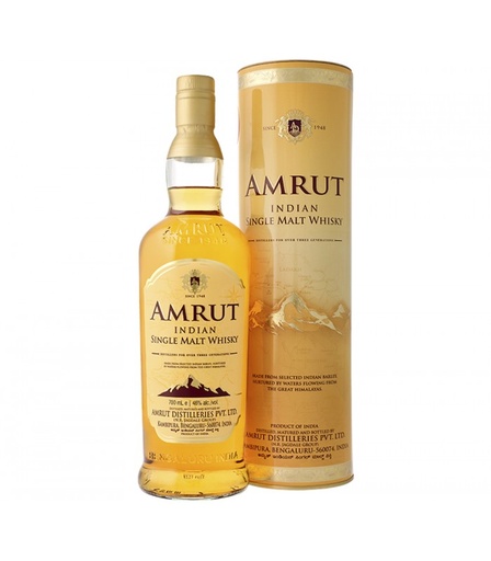 Whisky de Malta AMRUT 46º Estuche 70 cl.