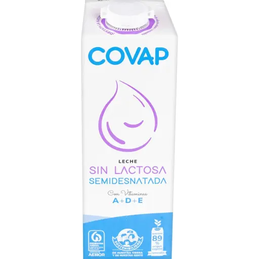 Leche Covap Sin Lactosa Semi 6x1L.