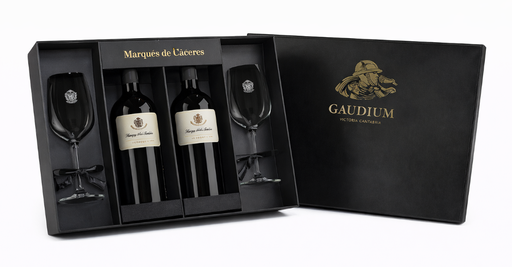 Gaudium de Marques Caceres Reserva 2012 75 cl. 2 botellas+Bomba vacio  Rioja