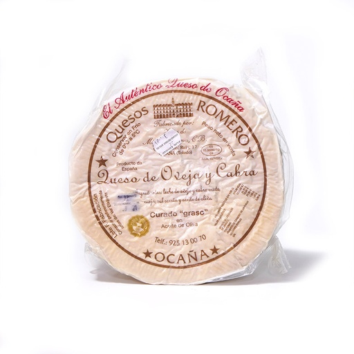 Queso Romero (Ocaña) Oveja y Cabra en Aceite Oliva 1/2 pieza Precio kg. 